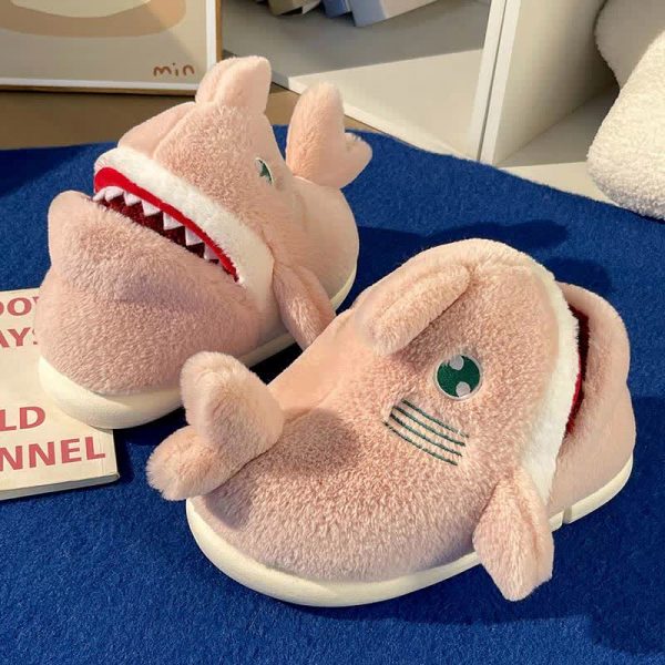 Cute Cartoon Shark Plush Slippers - Modakawa Modakawa