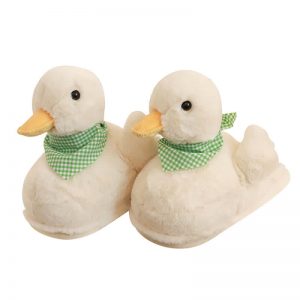 Cute Cartoon Scarf Duck Plush Slippers - Modakawa Modakawa