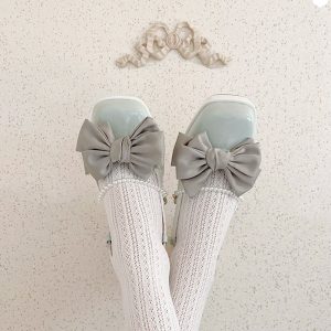 Bow Knot Mary Janes Lolita High-heeled Sandals - Modakawa Modakawa