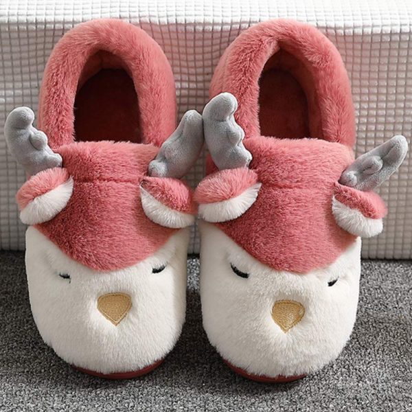 Antler Ears Plush Slippers - Modakawa Modakawa