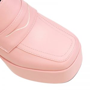 Sqaure Toe Chunk High Heel Mary Janes Shoes - Modakawa modakawa