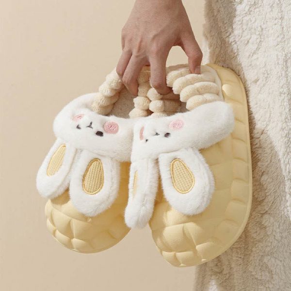 Lovely Cartoon Bunny Detachable Plush Slippers - Modakawa Modakawa