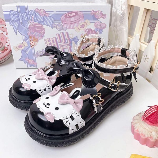 Round Toe Bunny Lolita Mary Janes Shoes - Modakawa modakawa