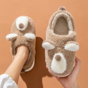 Lovely Dog Ears Plush Slippers - Modakawa Modakawa