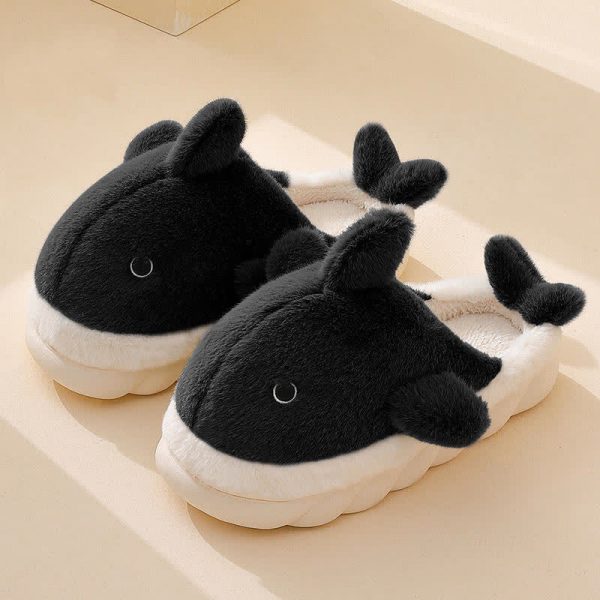 Girlfriend Boyfriend Cartoon Whale Plush Slippers - Modakawa modakawa