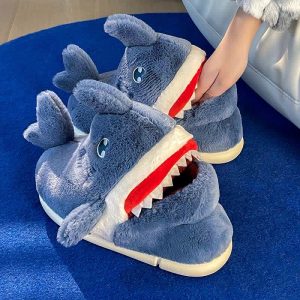 Cute Cartoon Shark Plush Slippers - Modakawa Modakawa