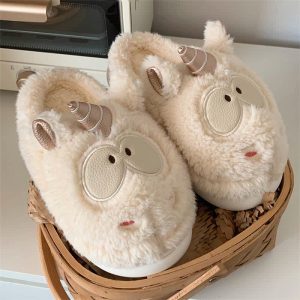 Cute Cartoon Unicorn Plush Slippers - Modakawa Modakawa