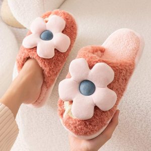 Flowers Plush Slippers - Modakawa Modakawa