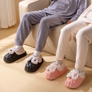 Lovely Cartoon Bunny Detachable Plush Slippers - Modakawa Modakawa