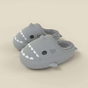 Cartoon Shark Casual Plush Slippers - Modakawa Modakawa