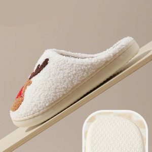 Lovely Christmas Reindeer Plush Slippers - Modakawa Modakawa