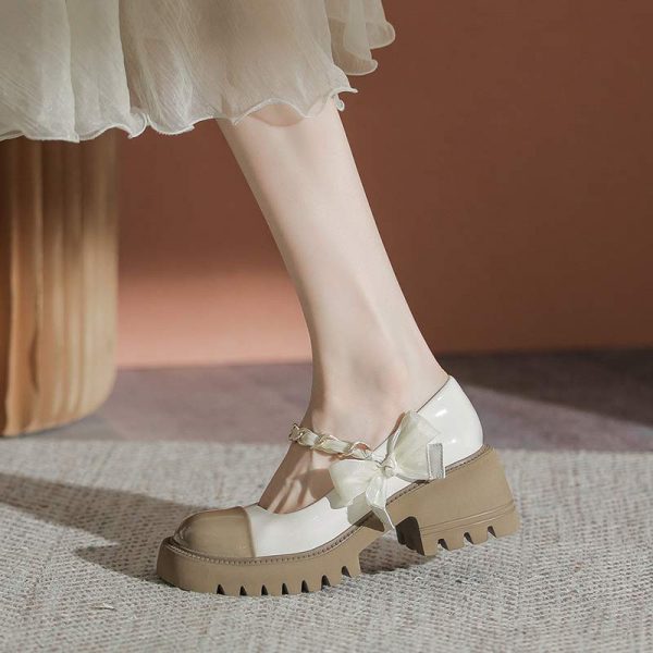 Sweet Lolita Bow Knot Platform Mary Janes Shoes - Modakawa Modakawa