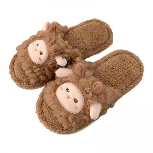 Lovely Cartoon Sheep Plush Slippers - Modakawa Modakawa