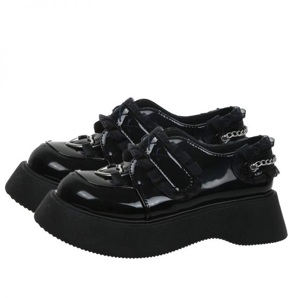 Platform Lace Lolita Mary Janes Shoes - Modakawa modakawa