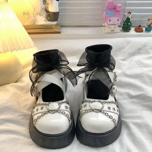 Gothic Platform Chain Lolita Mary Janes Shoes - Modakawa modakawa