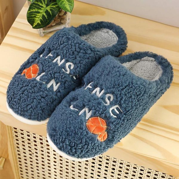 Flower Letters Plush Slippers - Modakawa Modakawa